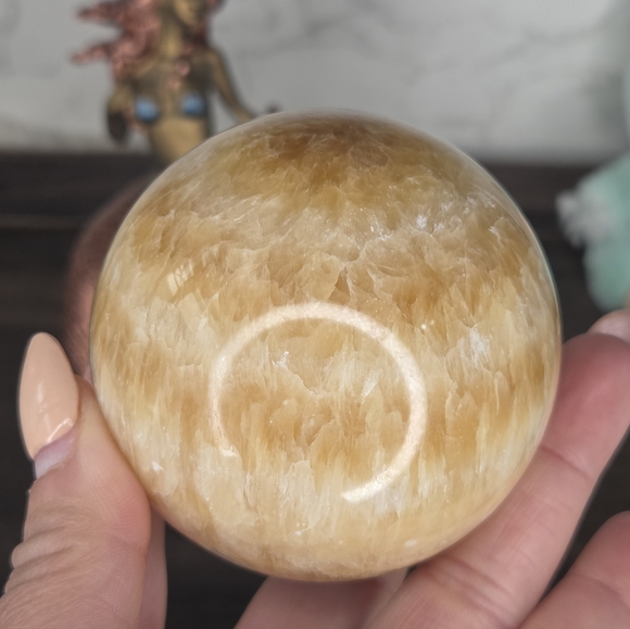 Honey Calcite Sphere - Picture 4 of 4